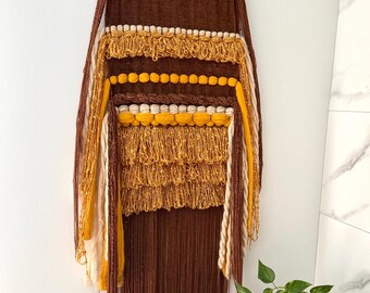 小物入れ 70s Weaving Textile Wall Art 1970s Woven Wall Tapestry X-large | Mid Century Modern Woven Wall