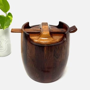 1960s JEAN GILLON Jacaranda Humidor for Italma Wood Art | Jacaranda  Rosewood Mid Century Tobacco Jar | Mid Century Modern Design