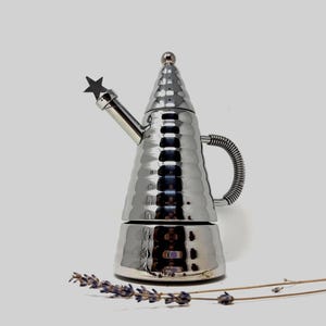 1980s Stella Inox Archimede Moka Pot Post Modern Stainless Steel Coffee Maker Stella Archimede 6 Cup Moka Pot