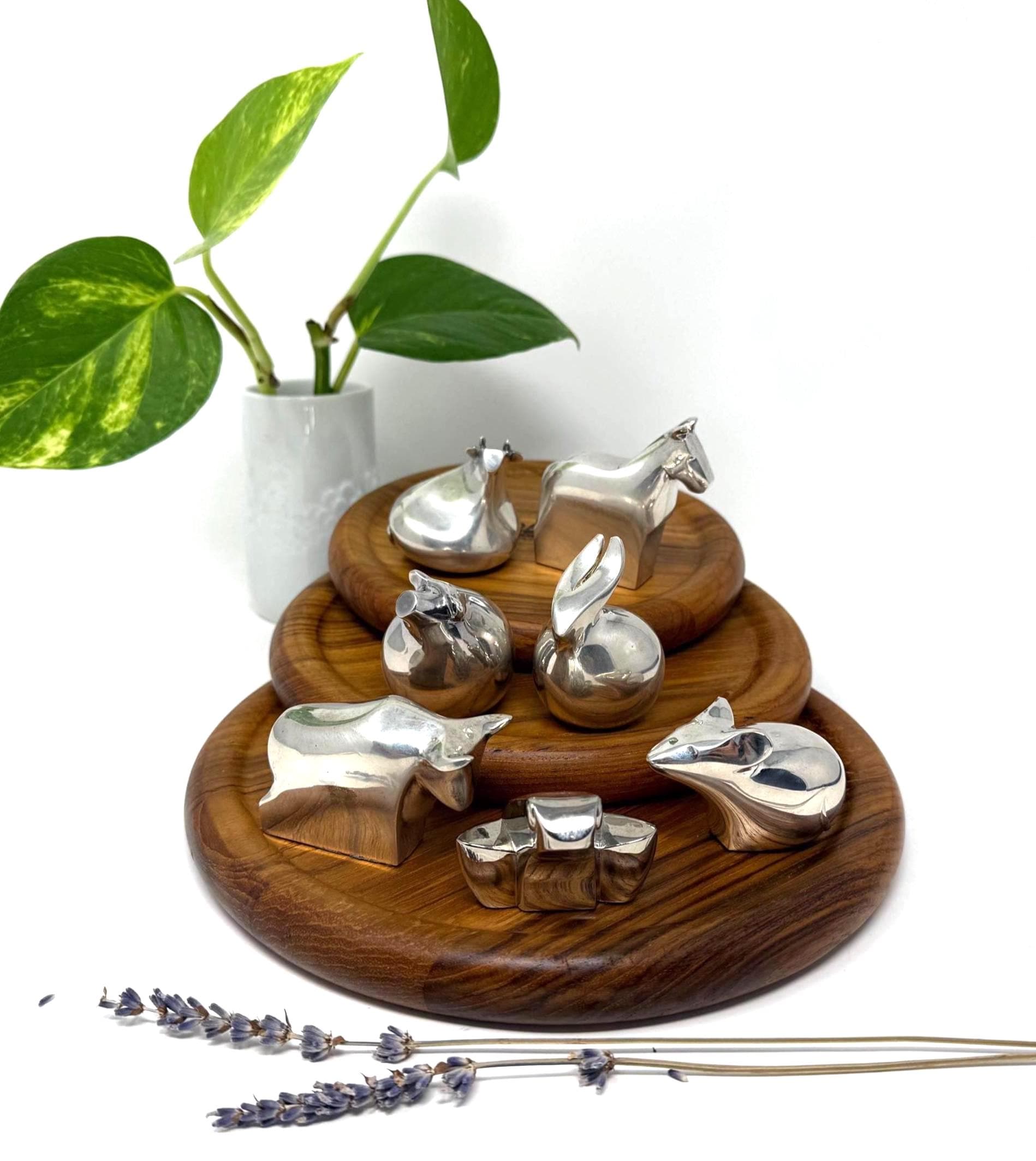 Dansk ダンスク　動物ペーパーウェイト 5個セット　クリスタルガラス Dansk silver animals - Etsy 日本