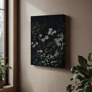 Wildflower Field Wall Art, Vintage Botanical Landscape Sign, Floral Decor, Modern Farmhouse Canvas Art, Field Of Flowers Canvas Print