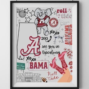 University of Bama Posters | BAMA digital art | Alabama Wall Decor | ALAMBAM Wall Art | Poster Prints | BAMA Wall Art | Bama Digital Art