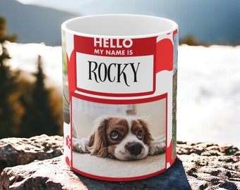 Taza personalizada con foto de mascota, taza de perro personalizada, taza de café para mascotas, taza de amigo de mascota, taza de café con imágenes de mascotas, taza de café con nombre de mascota