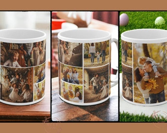 Taza de café personalizada, taza con foto personalizada, taza personalizada, taza de regalo, taza de café para ocasiones especiales, taza de fotos familiares, taza con marco de fotos