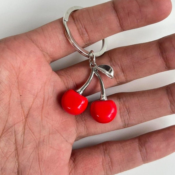 Y2K 2000s cute cherry pendant keyring for keychain