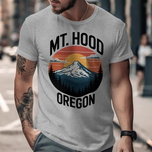 Mt Hood Oregon T-Shirt, Hoodies, Sweatshirt, V-Necks, Mountain Graphic Tee, Pacific Northwest, USA Adventure, Nature Lover Gift