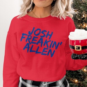 Camiseta de Josh Freakin Allen, camiseta gráfica de fútbol americano de Buffalo, ropa divertida para el día del partido, camiseta unisex vintage, sudadera con capucha, regalo para los fanáticos de Buffalo imagen 7