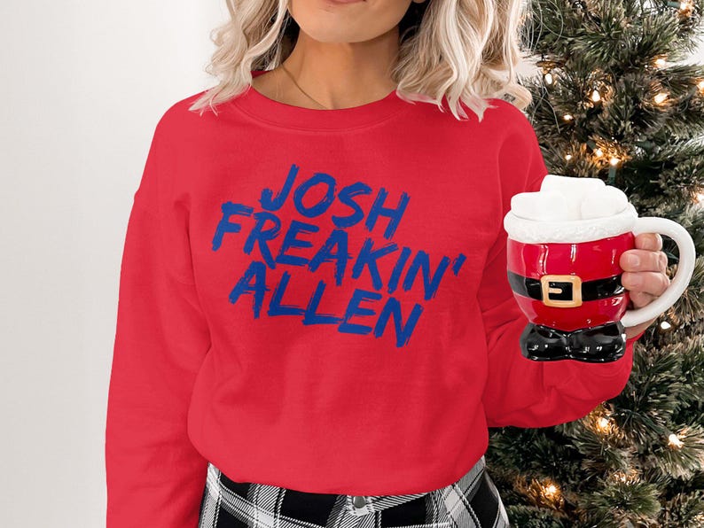 Camiseta de Josh Freakin Allen, camiseta gráfica de fútbol americano de Buffalo, ropa divertida para el día del partido, camiseta unisex vintage, sudadera con capucha, regalo para los fanáticos de Buffalo imagen 7