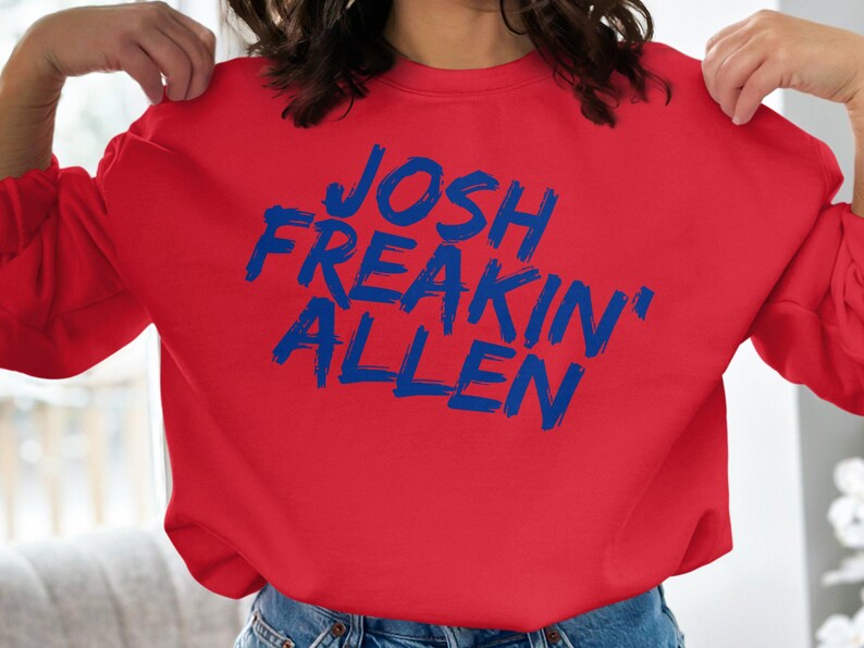 Camiseta de Josh Freakin Allen, camiseta gráfica de fútbol americano de Buffalo, ropa divertida para el día del partido, camiseta unisex vintage, sudadera con capucha, regalo para los fanáticos de Buffalo imagen 4