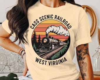 Vintage Cass Scenic Railroad T-Shirt: West Virginia Train Travel