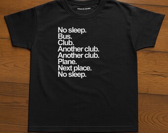 Y2K Slogan Baby Tee: 'No Sleep Club' Concert Top