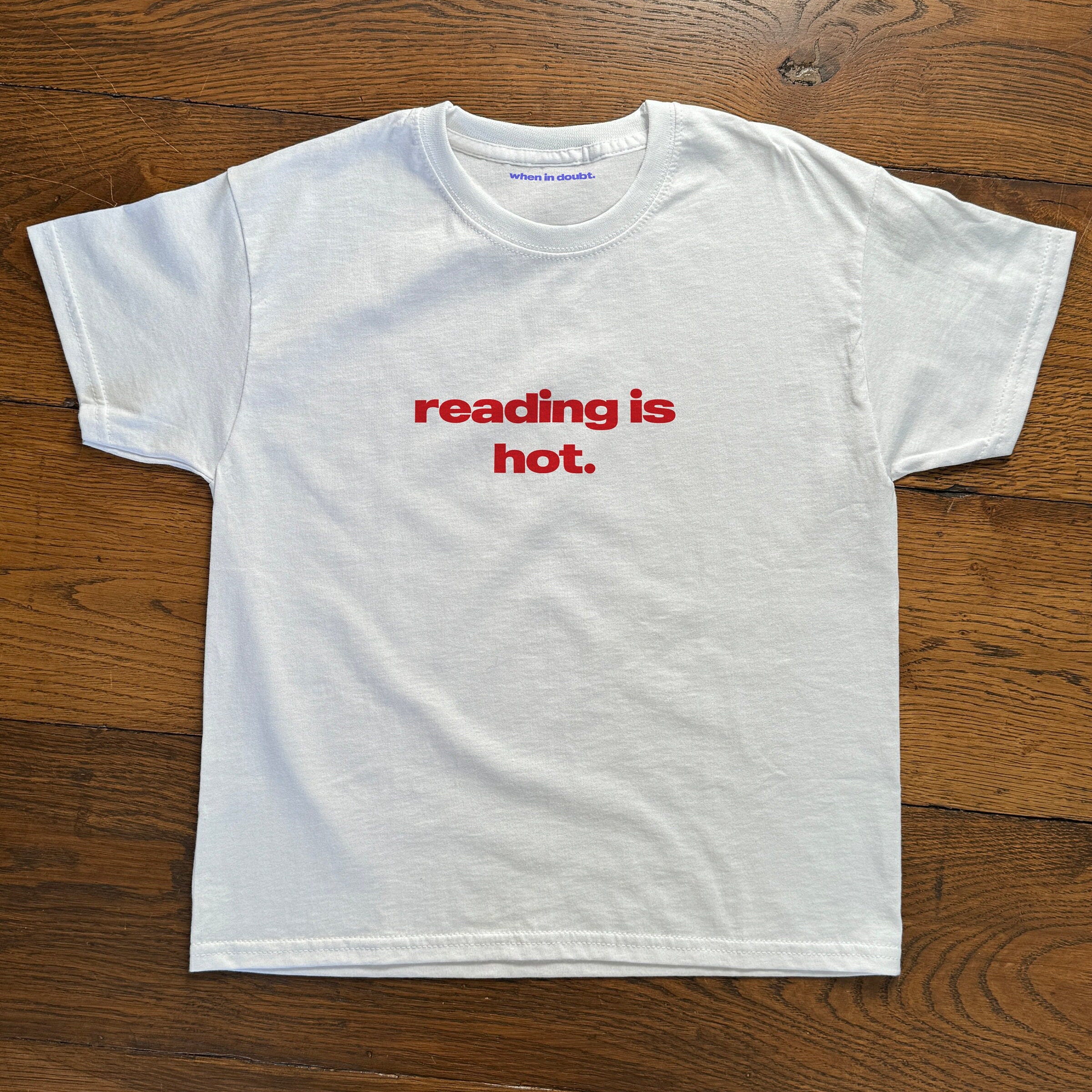 Reading is Hot Baby Tee, Heavy Cotton, Iconic Slogan T-shirt, 90s