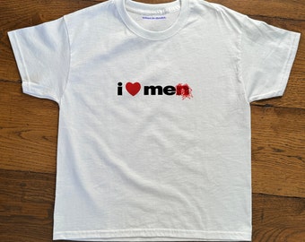 I Heart Me Baby Tee, Heavy Cotton, Iconic Slogan T-shirt, 90s Aesthetic Vintage Tee Trending Print Top