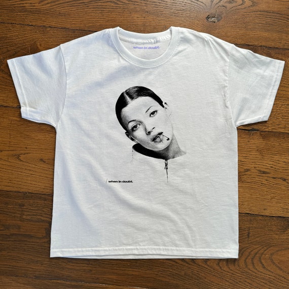 Kate Moss Graphic Baby Tee: 90s Supermodel Cotton T-shirt - Etsy