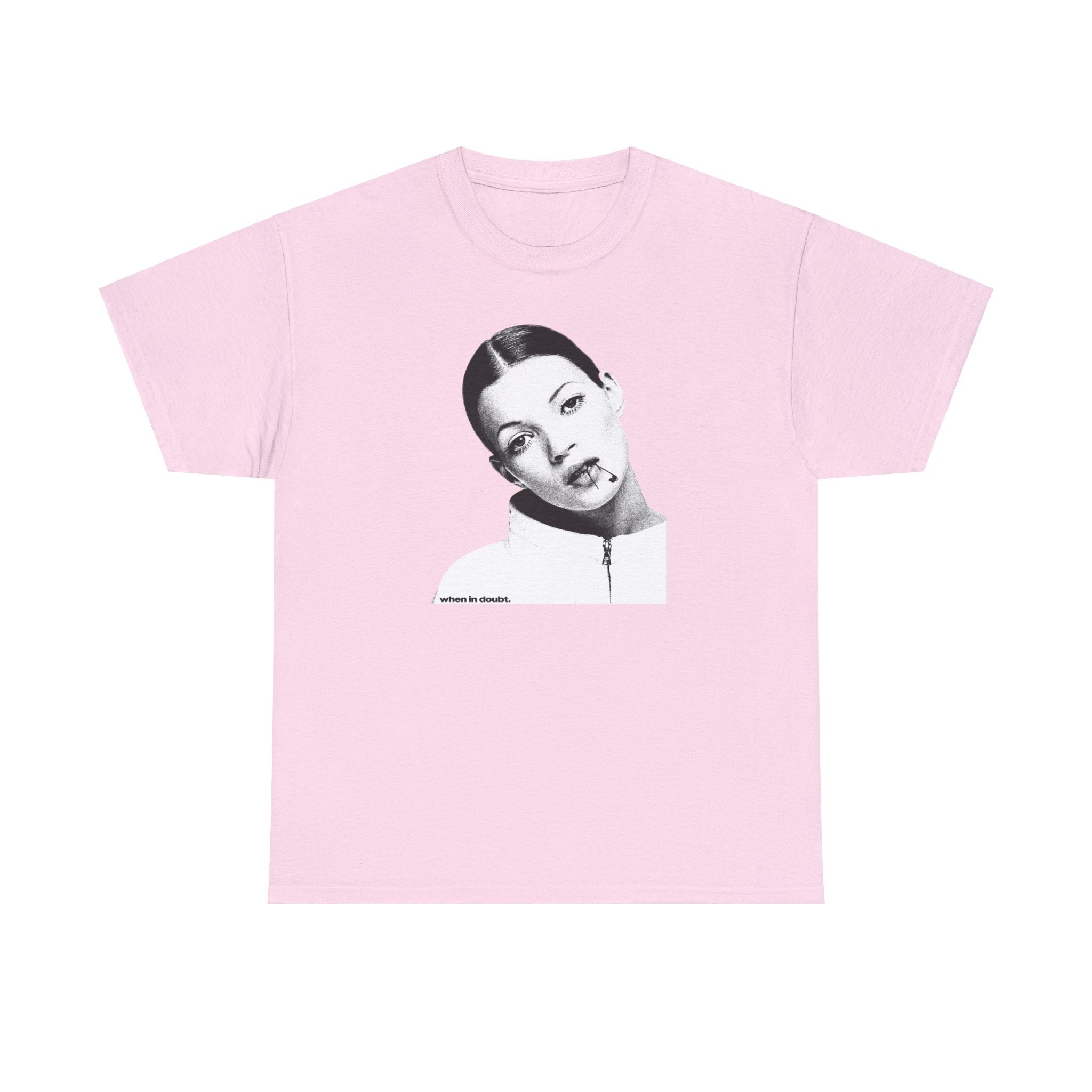 Kate Moss Unisex Heavy Cotton T-shirt, Iconic Slogan, 90s