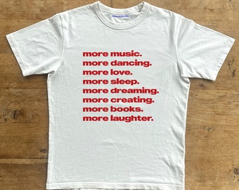 More Music, More Dancing... Classic Unisex Heavy Cotton T-Shirt, Iconic Slogan, 90s Aesthetic Vintage Tee Trending Print