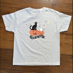 Halloween-baby-T-shirt: cropped top Y2K Spooky Cat Ghost Pumpkin