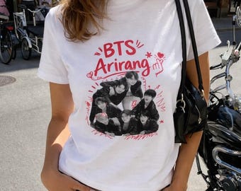BTS Arirang Graphic Baby Tee, Kpop World Tour Fan Tee 2026, ARMY Bangtan Gift Top