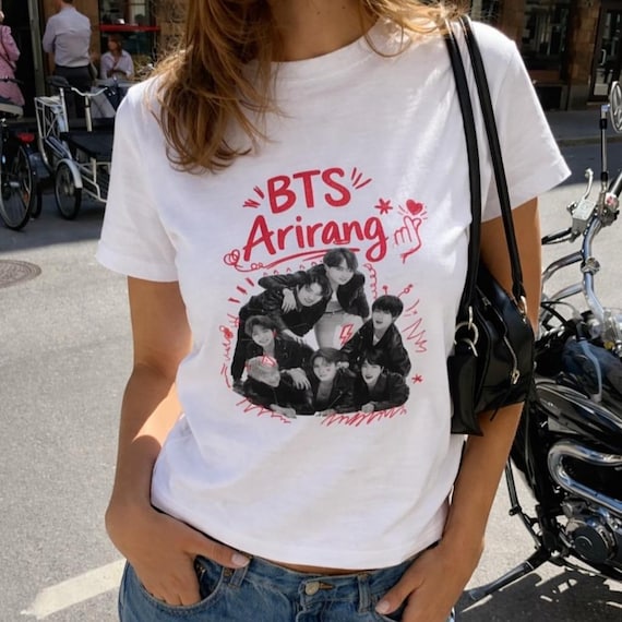 BTS Arirang Graphic Baby Tee, Kpop World Tour Fan Tee 2026, ARMY