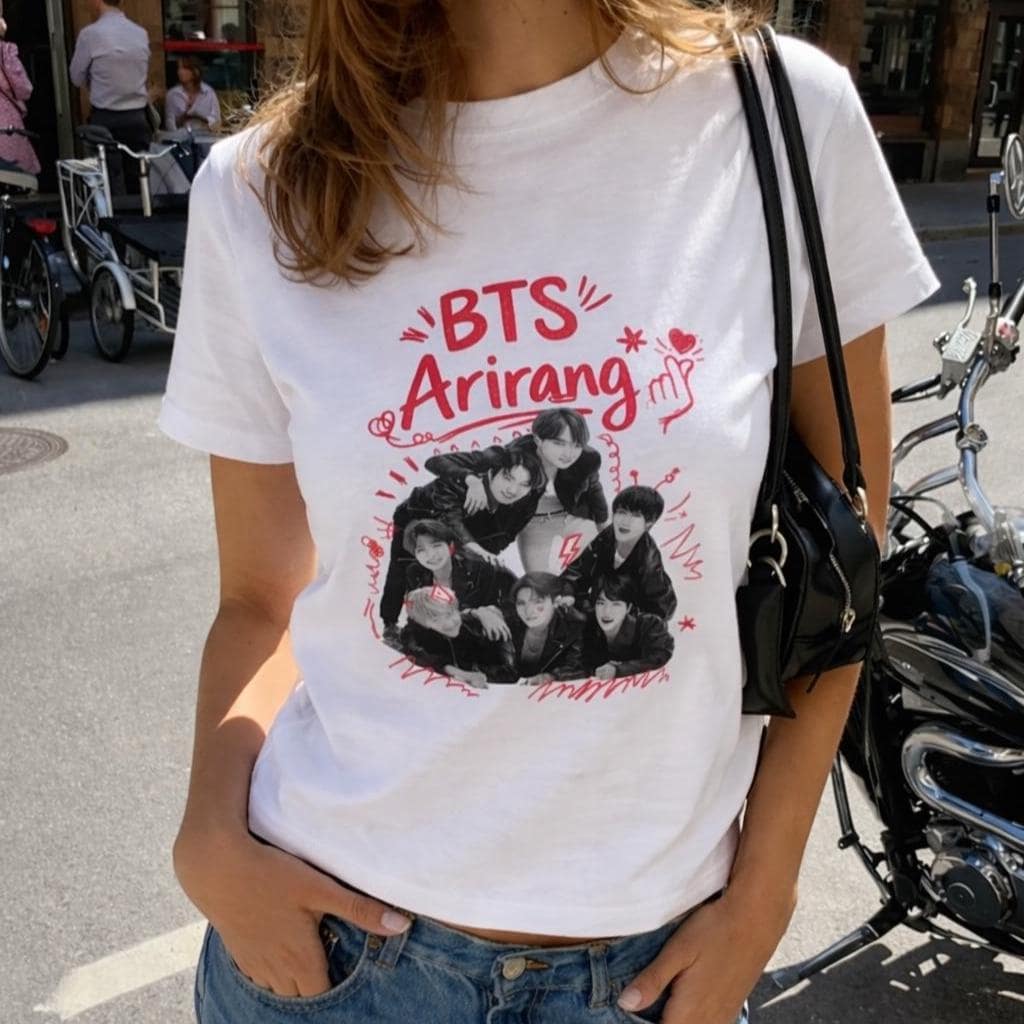 BTS Arirang Graphic Baby Tee, Kpop World Tour Fan Tee 2026, ARMY