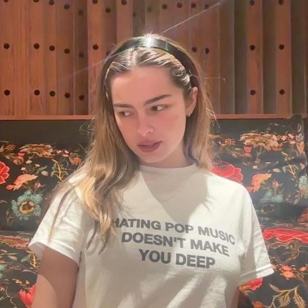 Addison Rae Baby Tee: 'hating Pop Music' Y2K Crop Top - Etsy