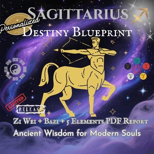 Plan du Destin du Sagittaire | Rapport personnalisé Zi Wei + Bazi + 5 éléments | Lecture du thème astral PDF personnalisé
