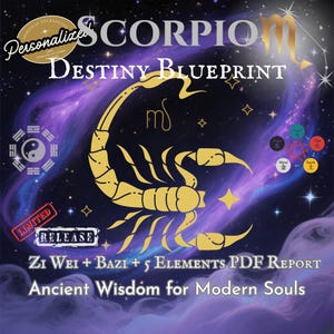 Plan de Destino de Escorpio / Informe personalizado Zi Wei + Bazi + 5 Elementos / Lectura de Carta Astral en PDF personalizada