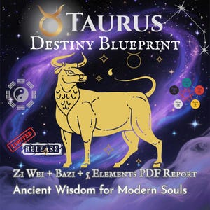 Taurus Destiny Blueprint | Personalized Zi Wei + Bazi + 5 Elements Report | Custom PDF Birth Chart Reading