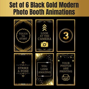 ブラック＆ゴールドフォトブースアニメーションバンドル：マジックミラー（デジタルダウンロード）