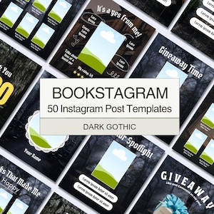 Dark Gothic Bookstagram Post Templates (1080x1350px) Digital Download