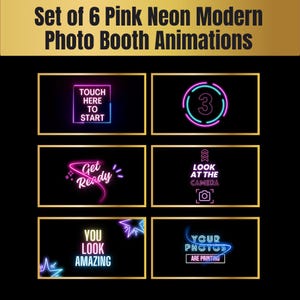 Pink Neon Photo Booth Animation Bundle: Modern Landscape Design (Digital Download)