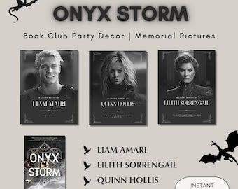 Onyx Sturm Dekor | Gedenkstätte | Buchklub-Party-Dekor | Liam Amari | Lilith Sorrengail | Vierter Flügel | Flamme aus Eisen | Rebecca Yarros