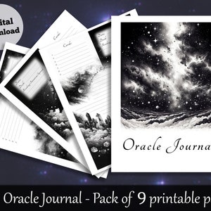 Wydrukowany dziennik kart Oracle, dziennik Oracle, śledzenie odczytów wróżbiarskich, alternatywa dla Tarota, karty Oracle, natychmiastowe pobieranie, papier cyfrowy