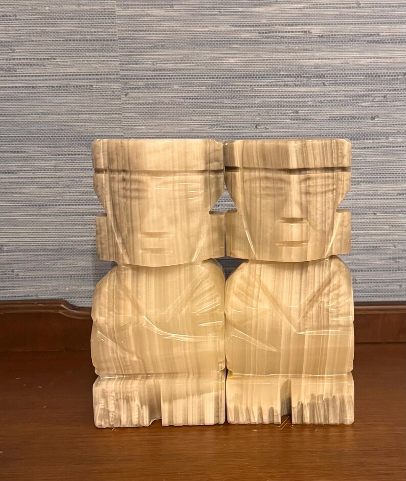 Vintage Onyx Aztec Bookends - Etsy