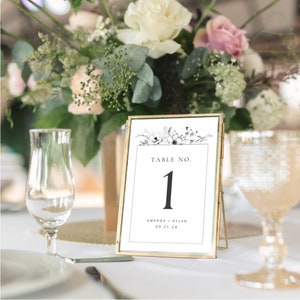 Editable Table Numbers Template, Digital Download Table Number, DIY ...