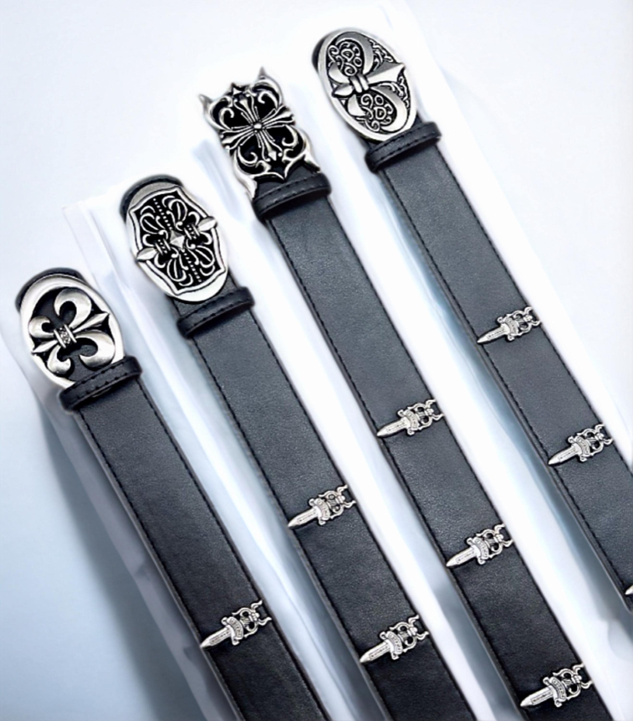 Cross Punk Leather Belt, Trendy Waistband, Y2K Belt,rock