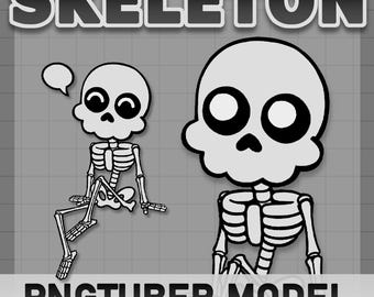 Skeleton PNGtuber | Ready to Use  in Veadotube | Premade Model for Streaming