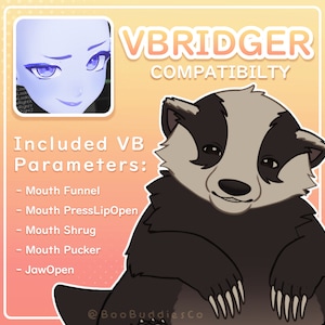 Badger Vtuber | VBridger-kompatibel, färdig att använda Live2d Vtuber-modell för streaming bild 3