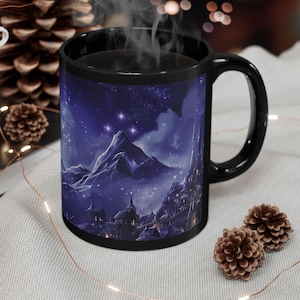 Velaris Keramik Becher. Acotar inspirierte Kaffeetasse, individuell gestaltete Büchertasse, Night Court, Book Nook Kit Bild 1