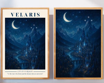 Velaris Print Digital Download Acotar Art Print Printable Night Court Print City of Starlight Bookish Wall Art Booknook Corner Booktok SJM