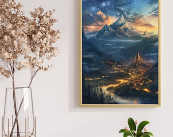 Night Court Print Poster Acotar Prythian Courts Wall Art, UNFRAMED, ACOMAF Poster, Night Court, Velaris Print, Bookish Wall Art, Sara J Maas