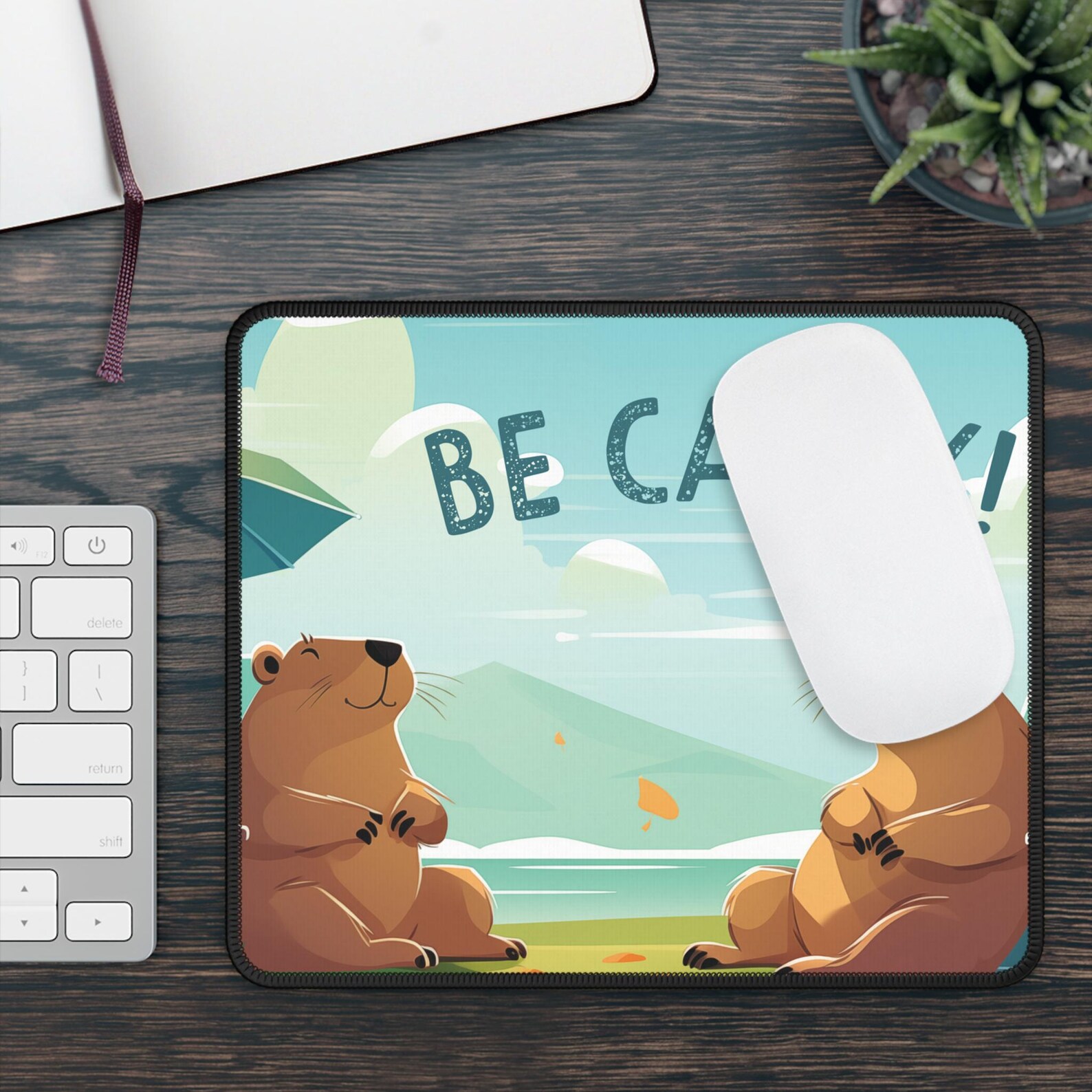 Capybara Beach Desk Mat, Summer Mouse Pad, Kawaii Capybara Deskmat ...