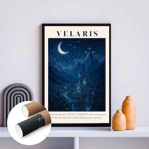 Velaris Art Print Acotar Printed Poster, UNFRAMED Wall Art Poster, Bookish Merch, Book Nook Kit, Sara J Maas Book Lovers Gift