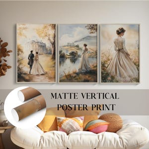 Stolz und Vorurteil Gedrucktes Poster Mr. Darcy und Elizabeth Kunstdruck UNGERAHMT Vintage Wandkunst Bücherwurm Poster Buchliebhaber Geschenk Buch Nook Kit