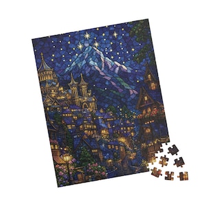 Stained Glass Velaris Night Court Puzzle | City of Starlight ACOTAR Inspired Fantasy Art Jigsaw | Bookish Romantasy Gift image 5