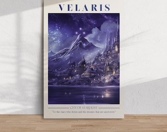 Velaris Art Canvas Wrap Acotar Canvas Print Night Court City of Starlight Bookish Wall Art Booknook Corner Booktok Book Lovers Gift