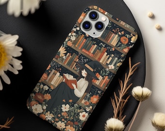 Witchy Bookish Phone Case Spooky iPhone Case Cottagecore Kawaii Samsung S24 Phone Cover Book Lovers Gift Bookish Merch Valentines Gift