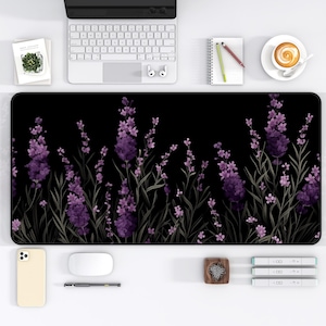 Lavender Desk Mat Lilac Mouse Pad Purple Desk Pad Nature Lovers Gift Floral Gaming Mat Extended Mouse Pad Gift for Her Cottagecore Desk Mat