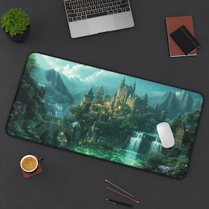 Fantasy Castle Desk Mat Fantasy Mouse Pads Bookish Desk Mat XXL Laptop ...