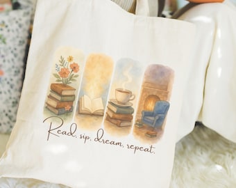 Bookish Canvas Tote Bag, Book Club Totes, Gift for Readers, Book Lovers, Bookworms Canvas Bag